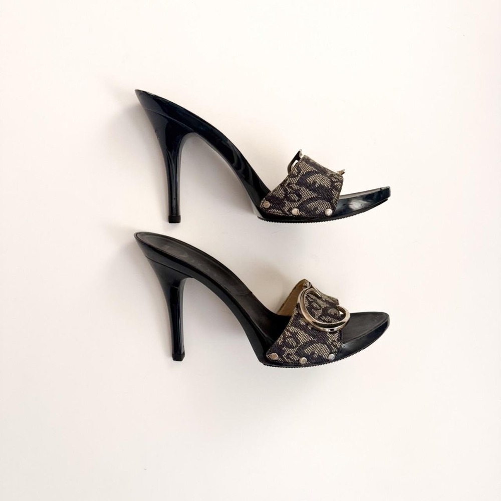 Christian Dior John Galliano trotter monogram mule heel black vintage IT 37 US 7 - Picture 5 of 8